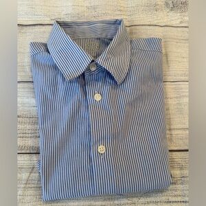 WONDER NATION big boys Blue Striped short sleeve Shirt/size 14